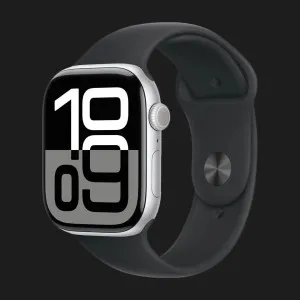 б/у Apple Watch Series 10 42mm Silver Aluminum Case with Black Sport Band - S/M (Хороший стан)