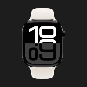 б/у Apple Watch Series 10 46mm Jet Black Aluminum Case with Starlight Sport Band - M/L (Як Новий)