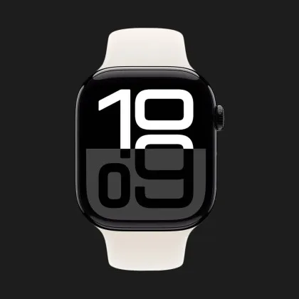 б/у Apple Watch Series 10 46mm Jet Black Aluminum Case with Starlight Sport Band - M/L