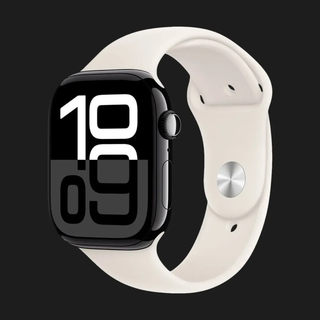 б/у Apple Watch Series 10 46mm Jet Black Aluminum Case with Starlight Sport Band - M/L