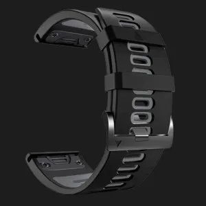 Ремінець Silicone Fit для Garmin (QuickFit 26) (Black/Gray)