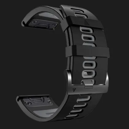 Ремешок Silicone Fit для Garmin (QuickFit 26) (Black/Gray)