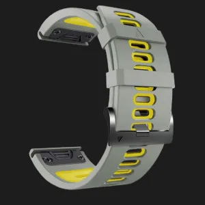 Ремінець Silicone Fit для Garmin (QuickFit 26) (Gray/Yellow)