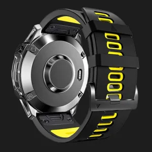Ремінець Silicone Fit для Garmin (QuickFit 26) (Black/Yellow)