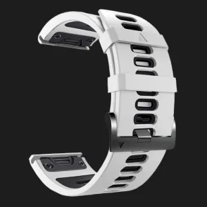 Ремінець Silicone Fit для Garmin (QuickFit 26) (White/Black)