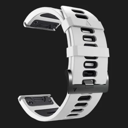 Ремінець Silicone Fit для Garmin (QuickFit 26) (White/Black) в Чернігові