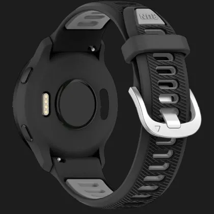Ремінець Silicone Tech Strap для смарт-годинника (Quick Release 20) (Black/Gray) в Чернігові