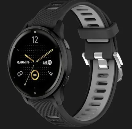 Ремінець Silicone Tech Strap для Garmin (Quick Release 22) (Black/Gray)