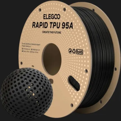 Пластик (Filament) ELEGOO Rapid TPU 1кг 1.75мм Чорний (50.203.0631)