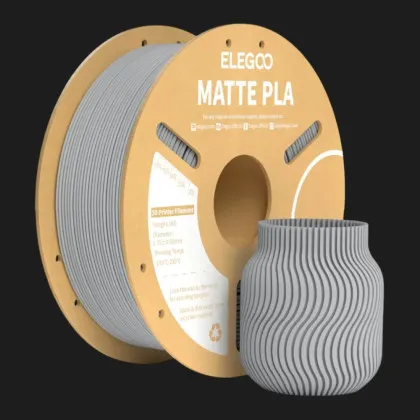 Пластик (Filament) ELEGOO PLA Матовий 1кг 1.75мм Сірий (50.203.0256)