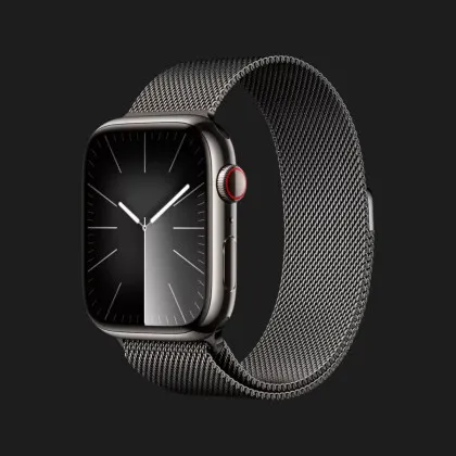 б/у Apple Watch Series 9 45mm GPS+ LTE, Graphite Stainless Steel Case Graphite Milanese Loop (MRMX3)