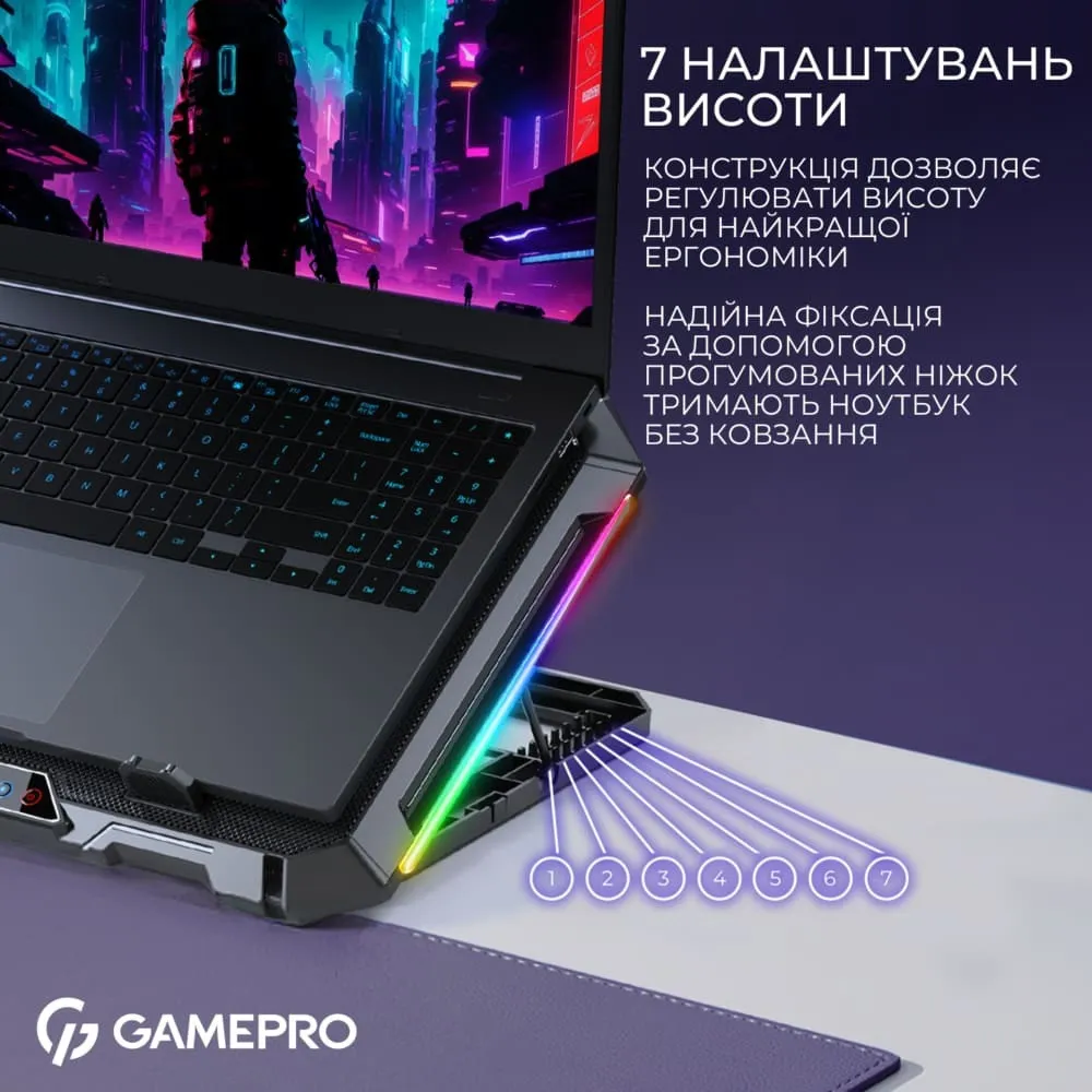 Підставка для охолодження ноутбука GamePro (CP795) — фото 4