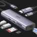 Переходник UGREEN CM512 USB Type-C to 2xUSB3.0+HDMI+RJ45+SD&TF +PD Port Converter (Gray) (60515)