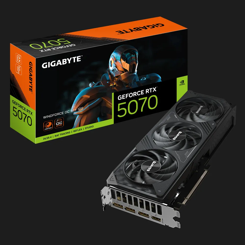 Відеокарта GIGABYTE GeForce RTX 5070 WINDFORCE OC SFF 12GB (GV-N5070WF3OC-12GD)
