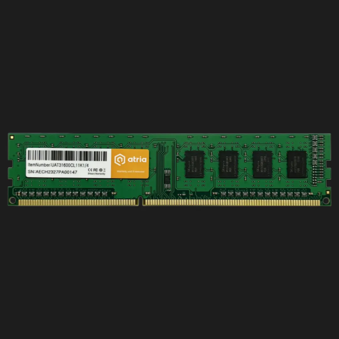 Оперативна памʼять ATRIA DDR3 4GB 1x4GB 1600MHz (UAT31600CL11K1/4)