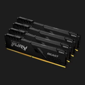 Оперативная память Kingston Fury Beast DDR4 64GB 4x16GB 3200MHz (KF432C16BB1K4/64)