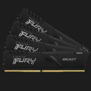 Оперативная память Kingston Fury Beast DDR4 64GB 4x16GB 3200MHz (KF432C16BB1K4/64)