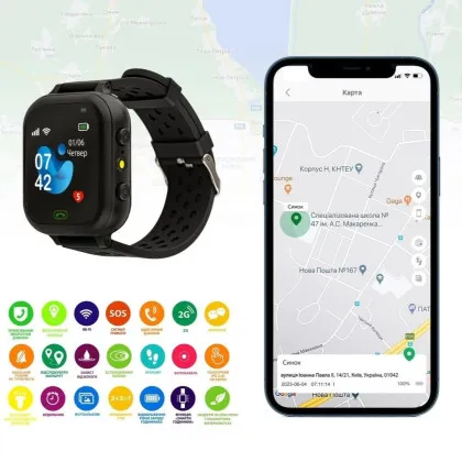 Дитячий смарт годинник AmiGo GO009 (Black)