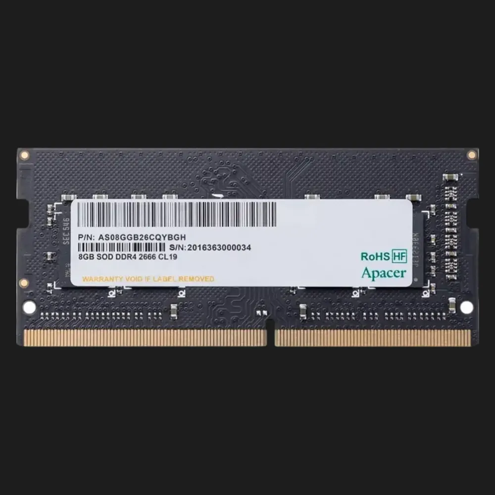 Оперативна памʼять Apacer SO-DIMM DDR4 8GB 1x8GB 2666MHz (AS08GGB26CQYBGH)