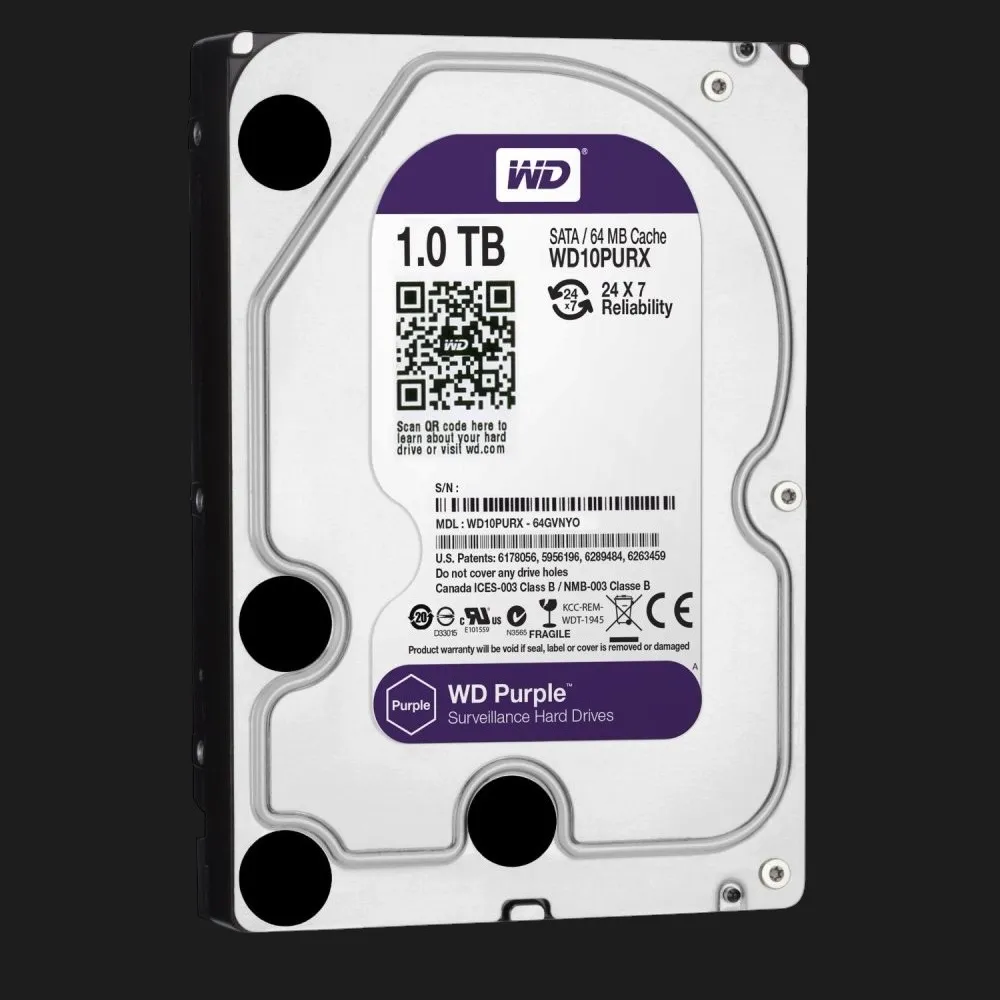 Жорсткий диск Western Digital Purple 1TB 3.5" 64MB 5400rpm (WD10PURZ)