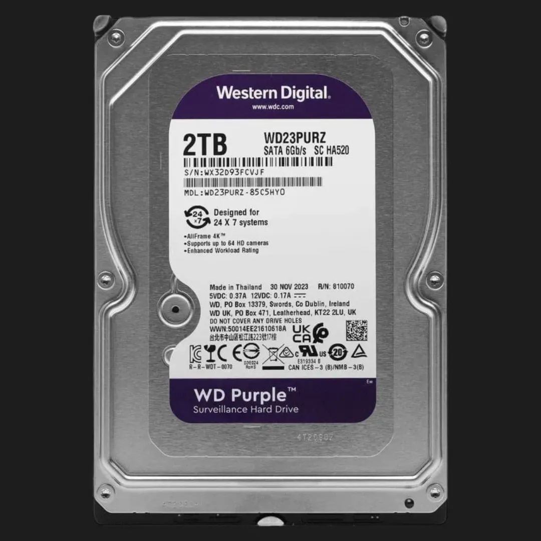 Жорсткий диск Western Digital Purple 2TB 3.5" 64MB 5400rpm (WD23PURZ)