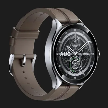 Xiaomi Watch 2 Pro Silver with Brown Leather Strap (BHR7216GL)