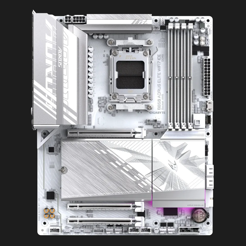 Материнська плата GIGABYTE B850 A ELITE WIFI7 ICE 1.1 (sAM5) (B850 A ELITE WF7 ICE 1.1) — фото 1