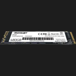 Накопичувач SSD Patriot P310 480GB NVMe PCIe 3.0 (P310P480GM28)