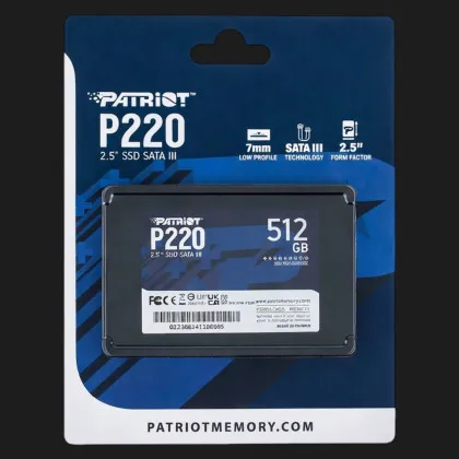 Накопичувач SSD Patriot P220 512GB SATA (P220S512G25)