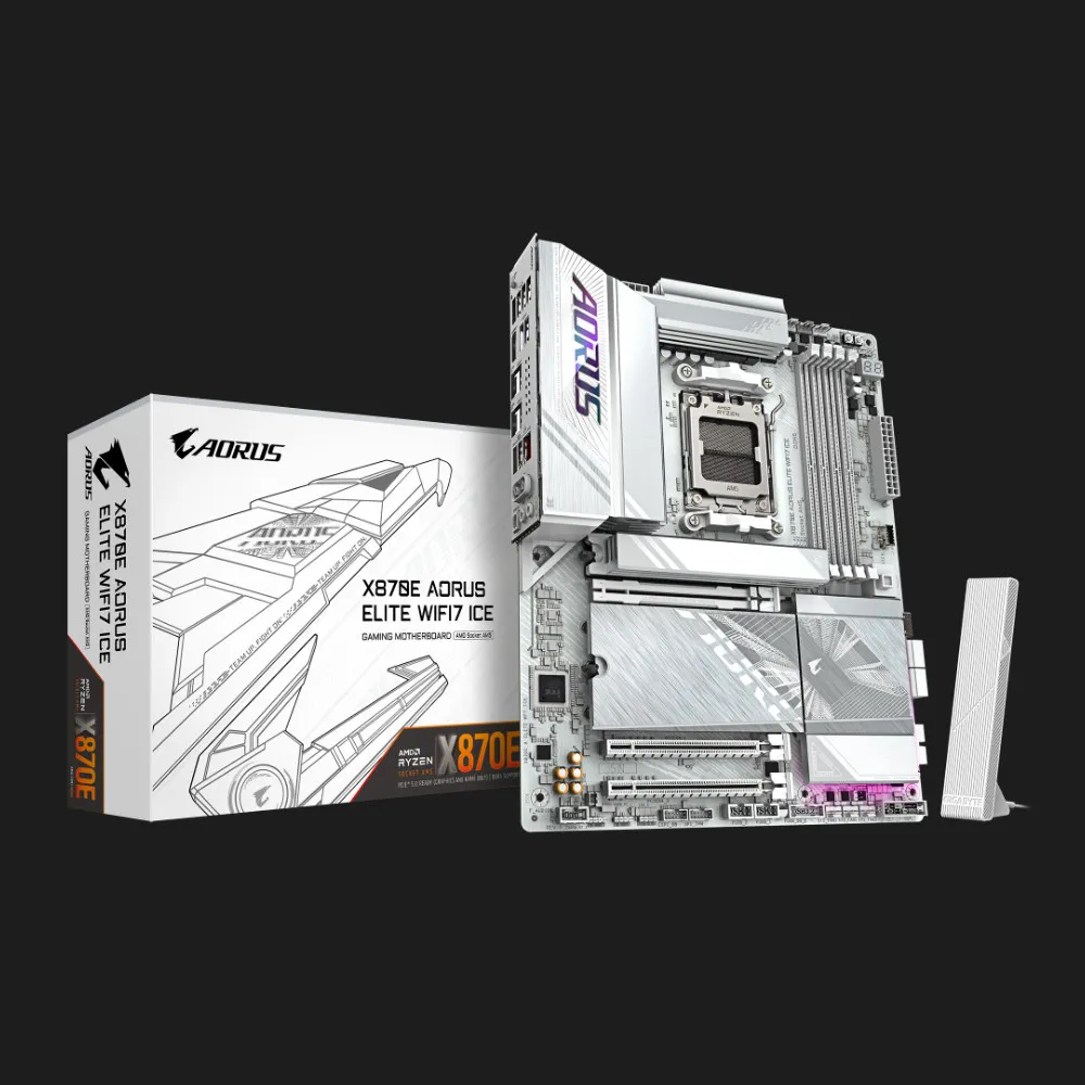 Материнська плата GIGABYTE X870E A ELITE WIFI7 ICE 1.2 (sAM5) (X870E A ELITE WF7 ICE 1.2)