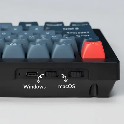 Ігрова клавіатура Keychron V1 Max 84 Key RGB Hot-Swap Gateron Jupiter Red Knob Carbon (Black) (V1MD1_KEYCHRON)