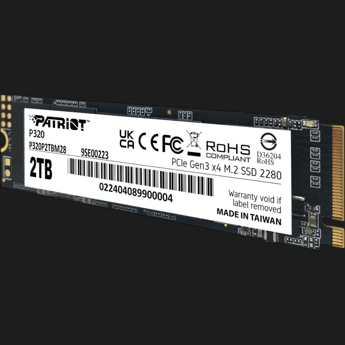Накопичувач SSD Patriot P320 2TB NVMe PCIe 3.0 (P320P2TBM28) — фото 3