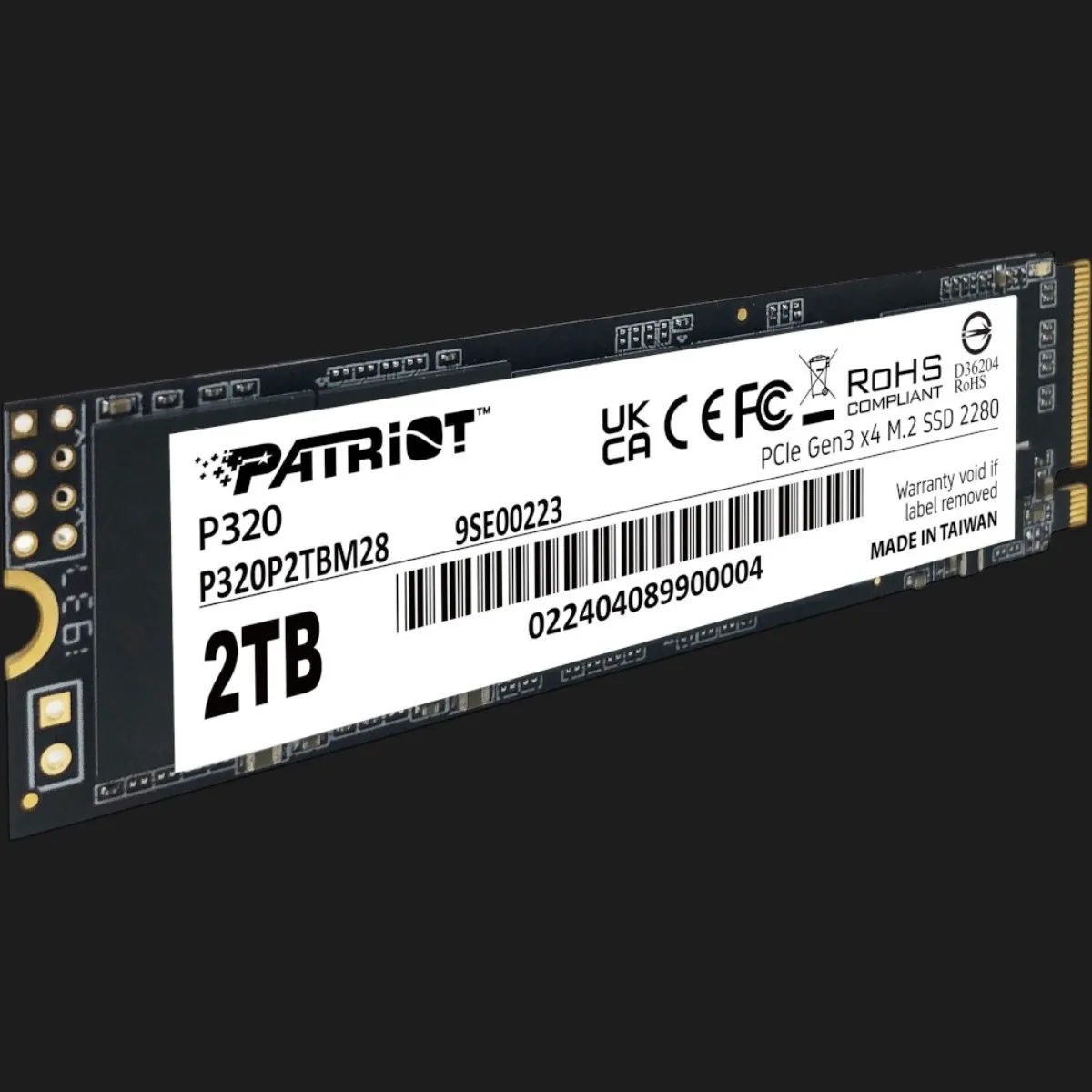 Накопичувач SSD Patriot P320 2TB NVMe PCIe 3.0 (P320P2TBM28) — фото 2