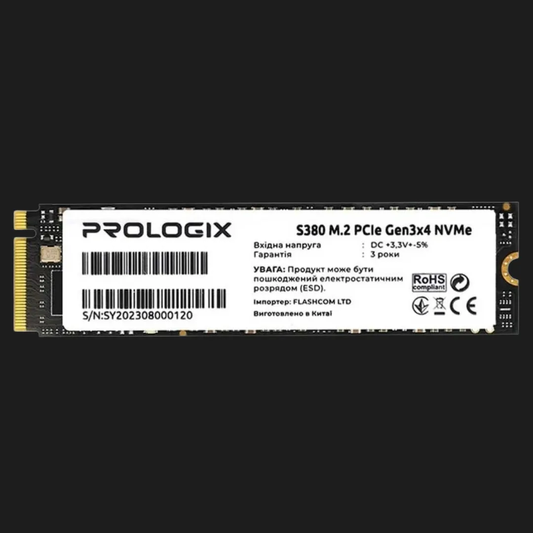 Накопичувач SSD Prologix S380 256GB NVMe PCIe 3.0 (PRO256GS380)