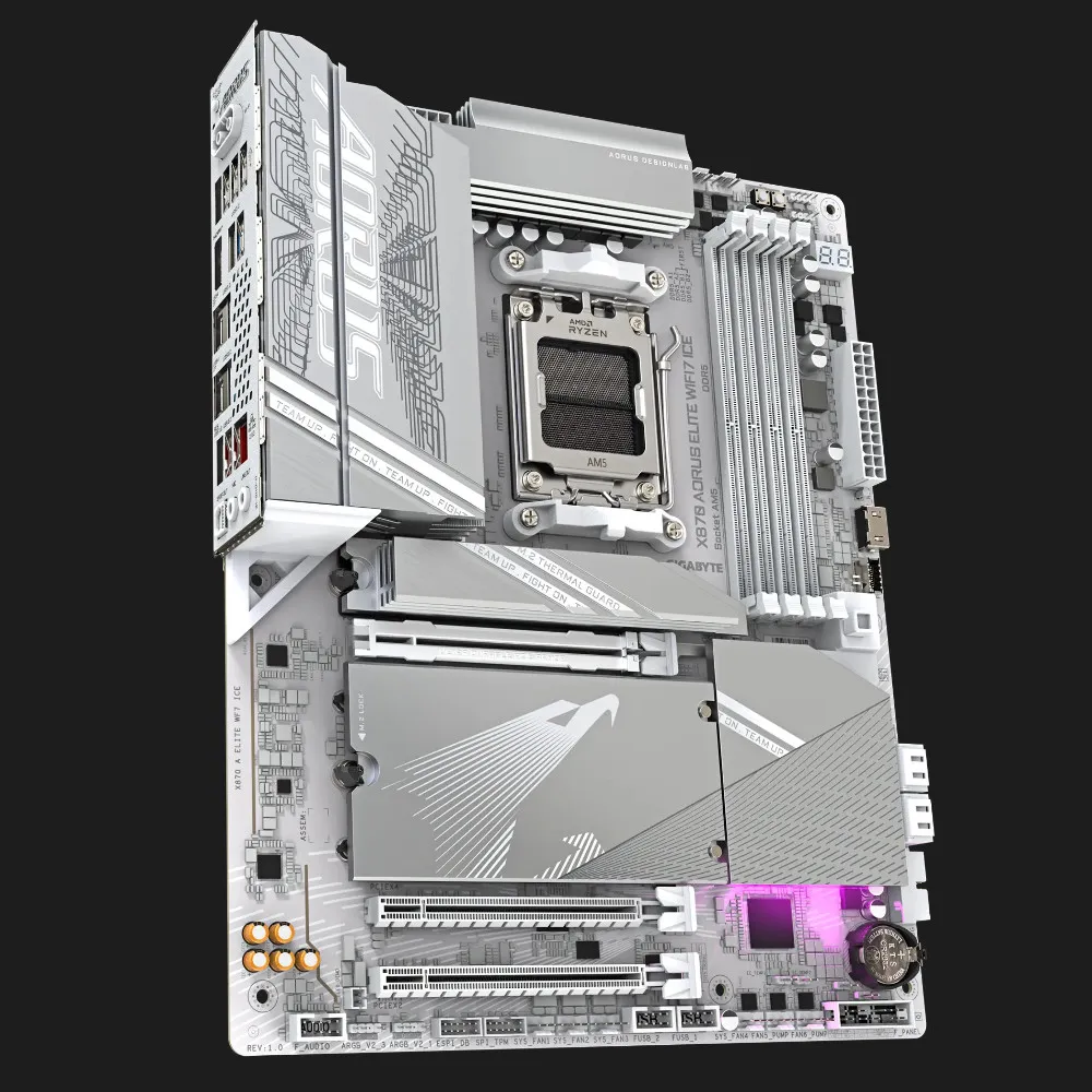 Материнська плата GIGABYTE X870 A ELITE WIFI7 ICE 1.1 (sAM5) (X870 A ELITE WF7 ICE 1.1) — фото 2
