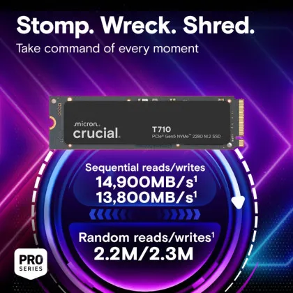 Накопитель SSD Crucial T710 1TB NVMe PCIe 5.0 (CT1000T710SSD8)