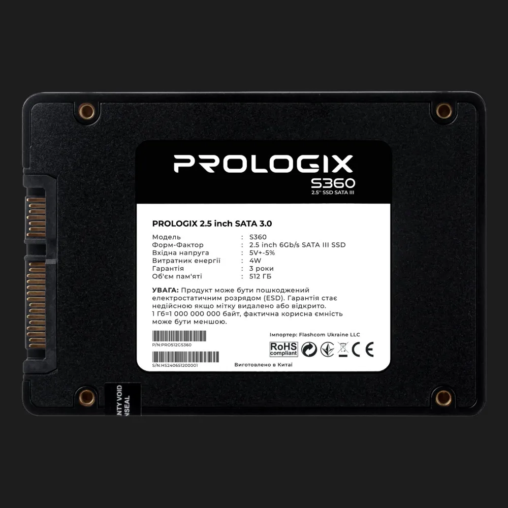 Накопичувач SSD Prologix S360 512GB SATA (PRO512GS360) — фото 2
