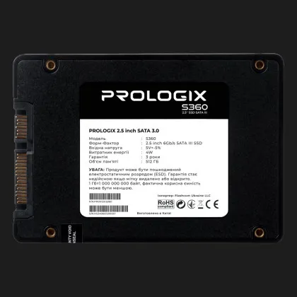 Накопичувач SSD Prologix S360 512GB SATA (PRO512GS360)