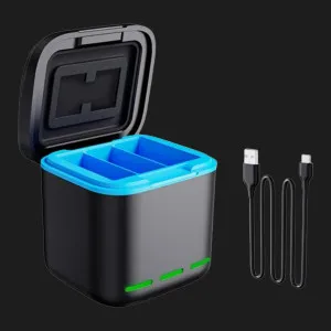 Зарядний пристрій для GoPro Hero 13 Portable Battery Charger 3 Slot Charging Box в Бердичеві