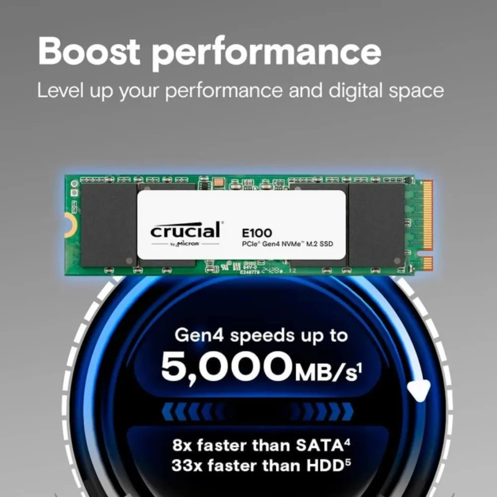 Накопичувач SSD Crucial E100 1TB NVMe PCIe 4.0 (CT1000E100SSD8) — фото 4