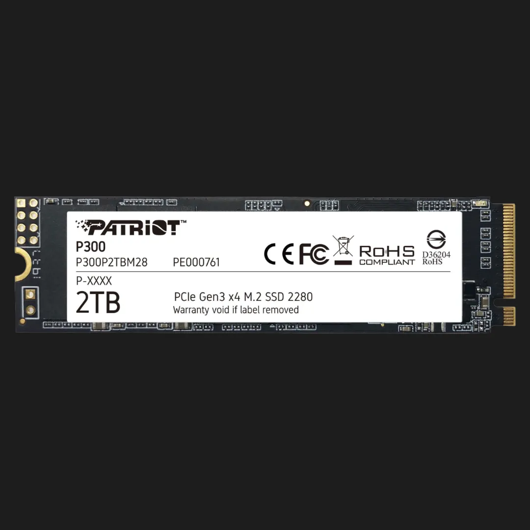 Накопичувач SSD Patriot P300 2TB NVMe PCIe 3.0 (P300P2TBM28)