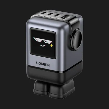 Блок питания UGREEN X688 USB+3xUSB-C 100W Robot GaN Tech Fast Charger (Gray)