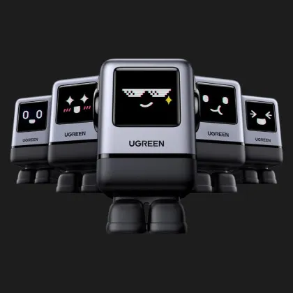 Блок питания UGREEN X688 USB+3xUSB-C 100W Robot GaN Tech Fast Charger (Gray)