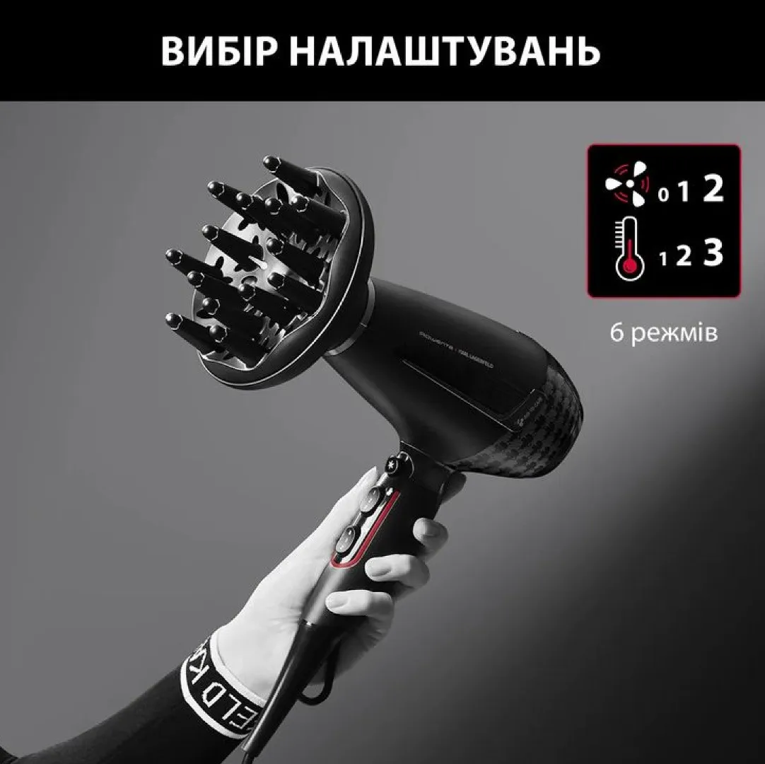 Фен Rowenta x Karl Lagerfeld Pro Stylist (Black) — фото 6