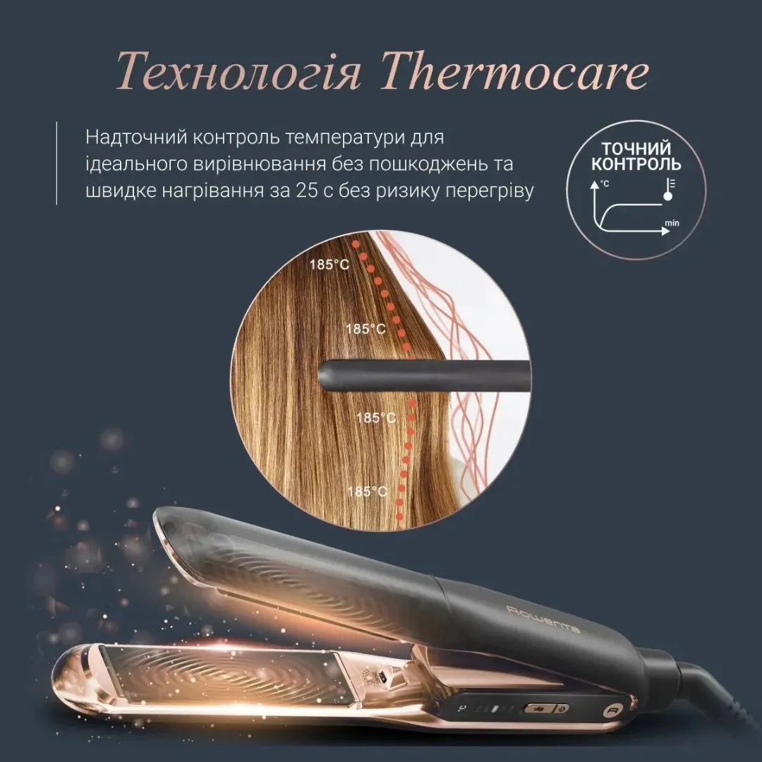 Випрямляч Rowenta Thermocare Ultimate Experience (Black/Gold) (SF8120F0)