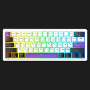 Клавіатура механічна HATOR Hellyberry HK60 (White/Violet)
