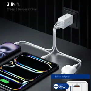 Блок питания Spigen Essential 67W Wall Charger EE673EU (White) в Луцке
