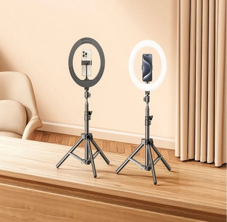 Набір для блогера RTAKO ZJ-ZBT01 Live Streaming Stand with Ring Light and Floor Tripod — фото 4