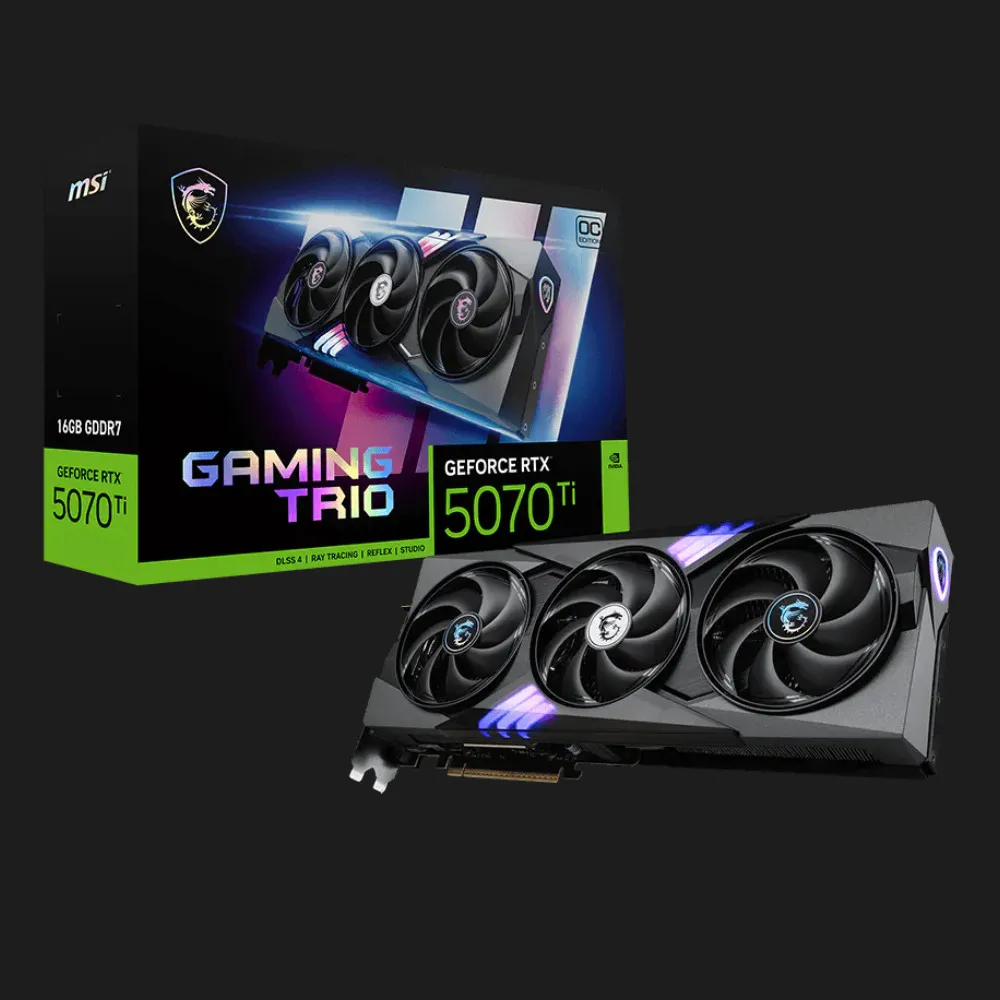 Відеокарта MSI GeForce RTX 5070 Ti GAMING TRIO OC 16GB (RTX 5070 Ti 16G GAMING TRIO OC)