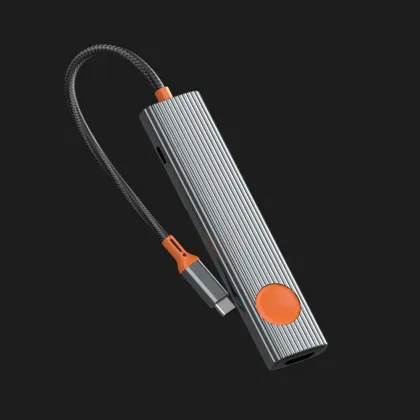 Адаптер WiWU Travel 7in1 USB-C Hub (2xUSB 3.0, 100W PD, 4K HDMI, SD/TF, USB-C Data) (Gray) в Чернігові